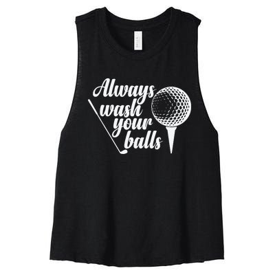 Always Wash Your Balls Golf Trendsport Women's Racerback Cropped Tank