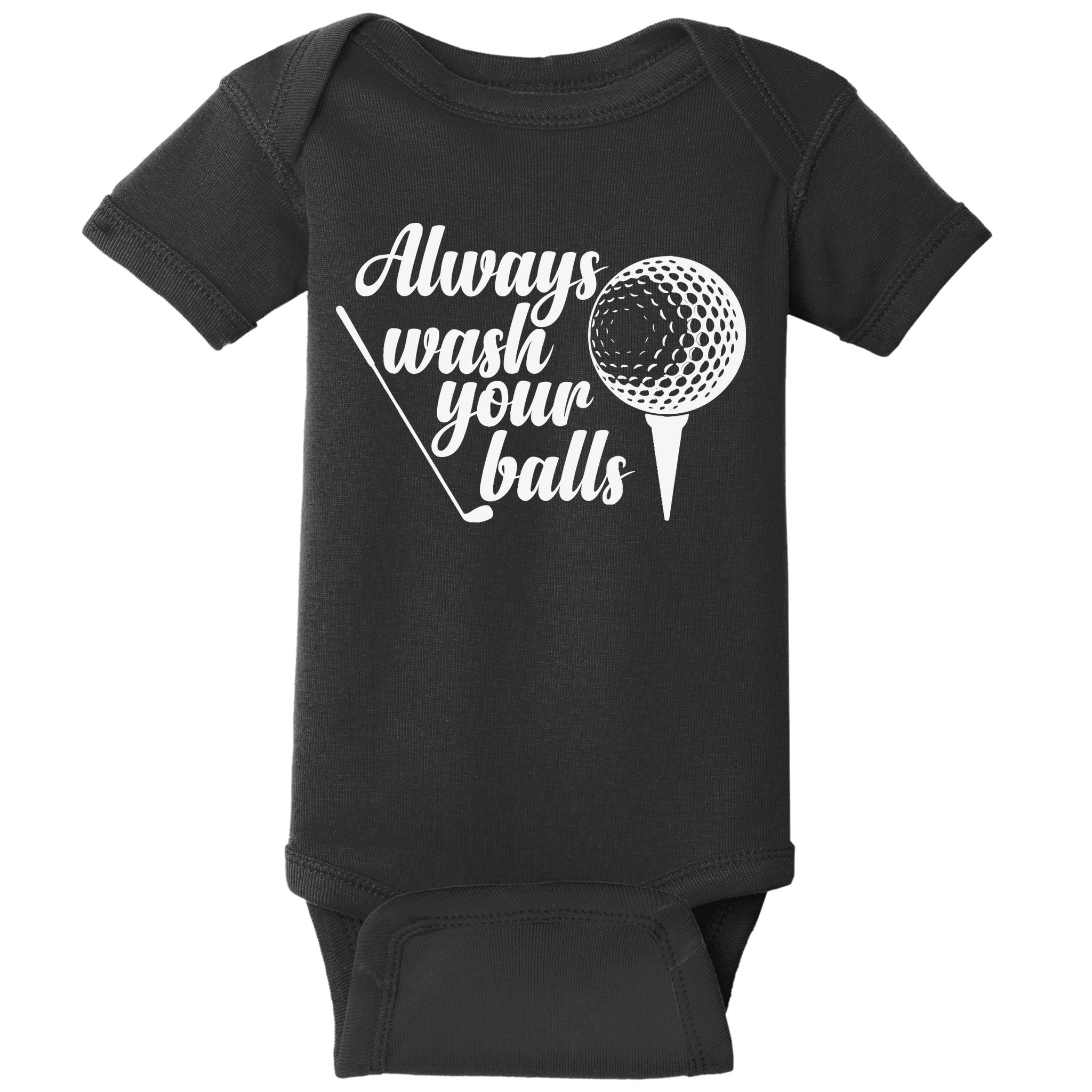 Always Wash Your Balls Golf Trendsport Baby Bodysuit