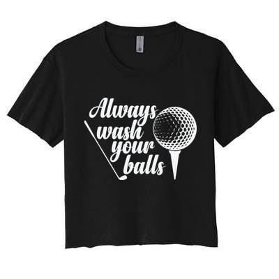 Always Wash Your Balls Golf Trendsport Women's Crop Top Tee