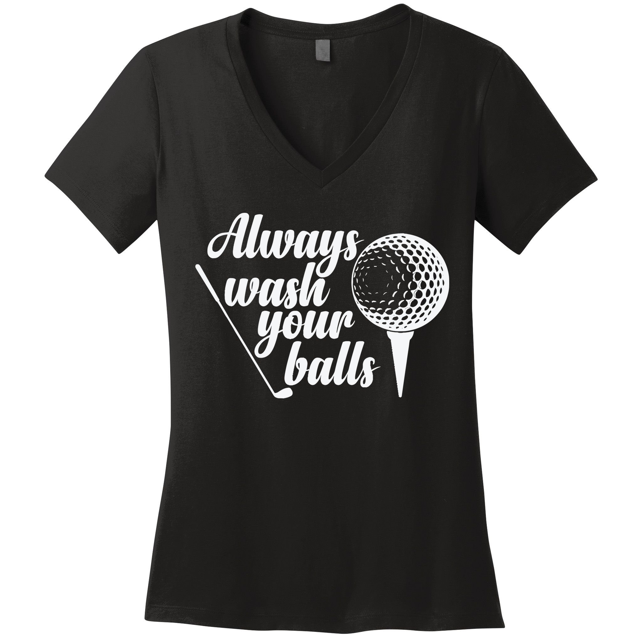 Always Wash Your Balls Golf Trendsport Women's V-Neck T-Shirt