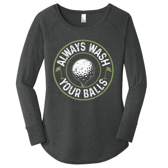 Always Wash Your Balls Golf Lover Golfer Golfing Life Women's Perfect Tri Tunic Long Sleeve Shirt