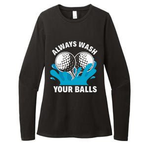 Always Wash Your Balls Funny Golf Womens CVC Long Sleeve Shirt