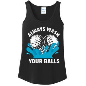 Always Wash Your Balls Funny Golf Ladies Essential Tank