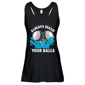 Always Wash Your Balls Funny Golf Ladies Essential Flowy Tank