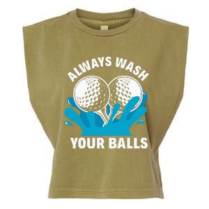 Always Wash Your Balls Funny Golf Garment-Dyed Women's Muscle Tee