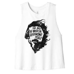 Alan Watts YouRe The Universe Experiencing Itself Women's Racerback Cropped Tank