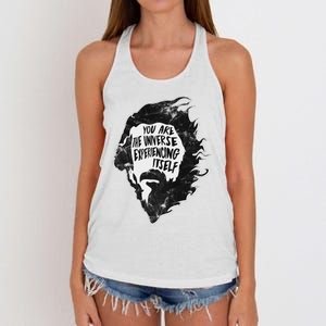 Alan Watts YouRe The Universe Experiencing Itself Women's Knotted Racerback Tank