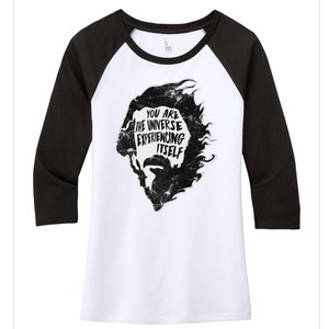 Alan Watts YouRe The Universe Experiencing Itself Women's Tri-Blend 3/4-Sleeve Raglan Shirt