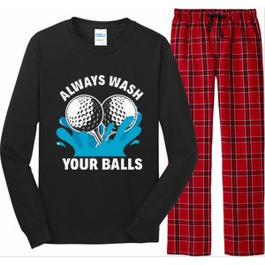 Always Wash Your Balls Funny Golf Long Sleeve Pajama Set