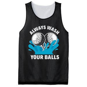 Always Wash Your Balls Funny Golf Mesh Reversible Basketball Jersey Tank