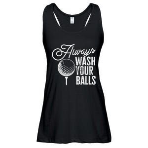 Always wash your balls Quote for a Golf Player Ladies Essential Flowy Tank