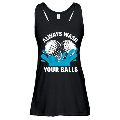 Always Wash Your Balls Funny Golf Ladies Essential Flowy Tank