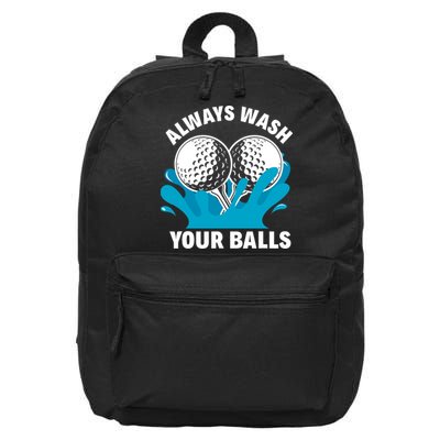 Always Wash Your Balls Funny Golf 16 in Basic Backpack