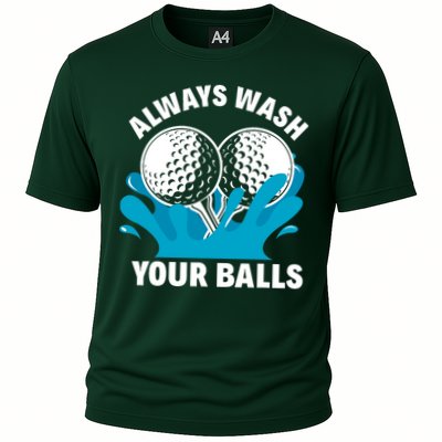 Always Wash Your Balls Funny Golf Cooling Performance Crew T-Shirt