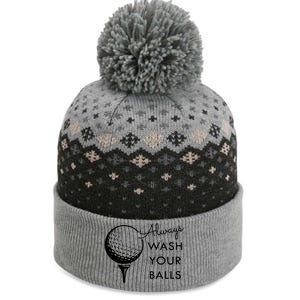 Always Wash Your Balls Funny Golf The Baniff Cuffed Pom Beanie