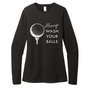 Always Wash Your Balls Funny Golf Womens CVC Long Sleeve Shirt