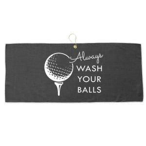 Always Wash Your Balls Funny Golf Large Microfiber Waffle Golf Towel