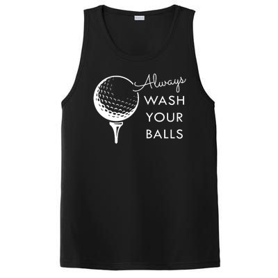 Always Wash Your Balls Funny Golf PosiCharge Competitor Tank