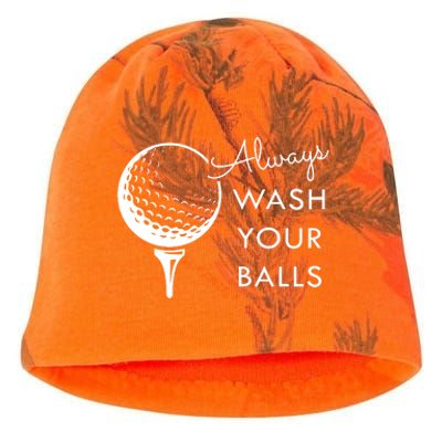 Always Wash Your Balls Funny Golf Kati - Camo Knit Beanie