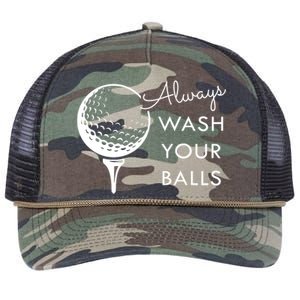 Always Wash Your Balls Funny Golf Retro Rope Trucker Hat Cap