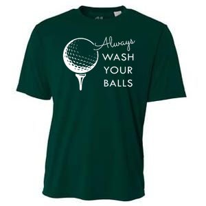 Always Wash Your Balls Funny Golf Cooling Performance Crew T-Shirt