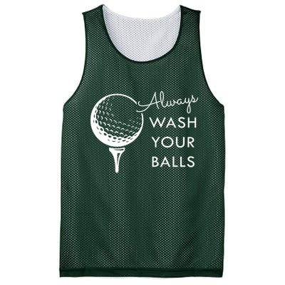 Always Wash Your Balls Funny Golf Mesh Reversible Basketball Jersey Tank