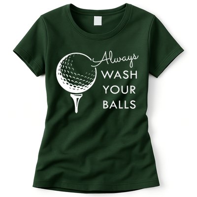 Always Wash Your Balls Funny Golf Womens T-Shirt