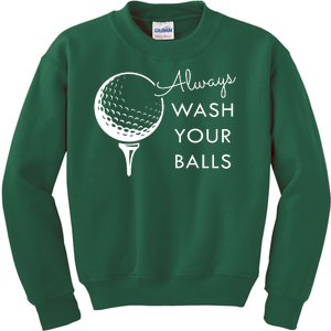 Always Wash Your Balls Funny Golf Kids Sweatshirt