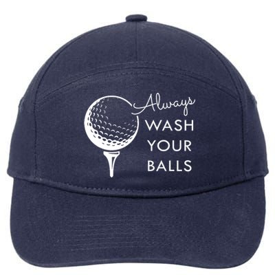 Always Wash Your Balls Funny Golf 7-Panel Snapback Hat