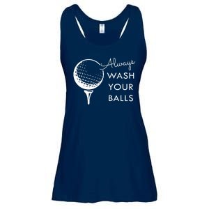 Always Wash Your Balls Funny Golf Ladies Essential Flowy Tank