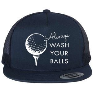 Always Wash Your Balls Funny Golf Flat Bill Trucker Hat