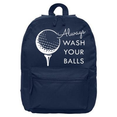 Always Wash Your Balls Funny Golf 16 in Basic Backpack