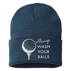 Always Wash Your Balls Funny Golf Sustainable Knit Beanie