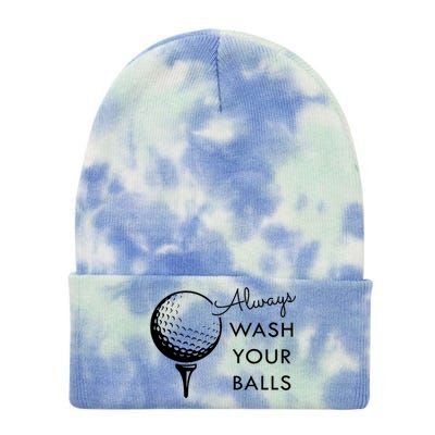 Always Wash Your Balls Funny Golf Tie Dye 12in Knit Beanie