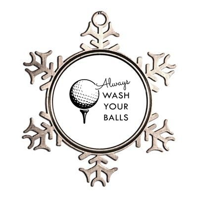 Always Wash Your Balls Funny Golf Metallic Star Ornament