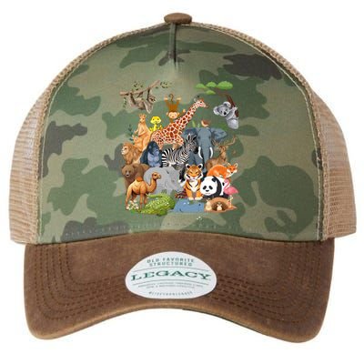 And Wildlife Zoo Day Party Cute 22 Animals Gift Legacy Tie Dye Trucker Hat