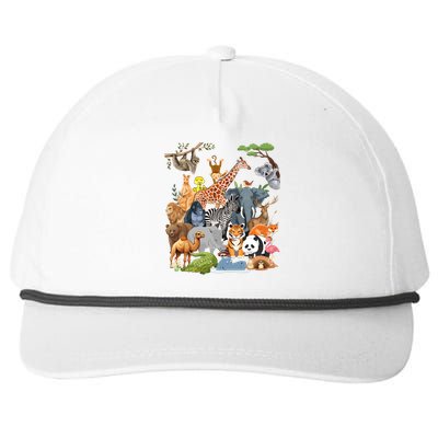 And Wildlife Zoo Day Party Cute 22 Animals Gift Snapback Five-Panel Rope Hat