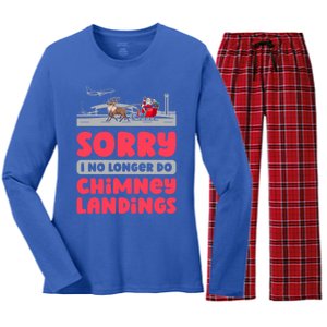 Aviator Xmas Airplane Fly Aviation Aircraft Pilot Christmas Meaningful Gift Women's Long Sleeve Flannel Pajama Set 