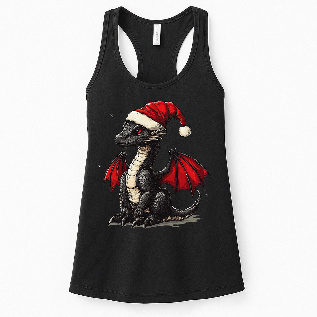 Awesome Xmas Dragon Outfit For Festive And Womens Tank Top