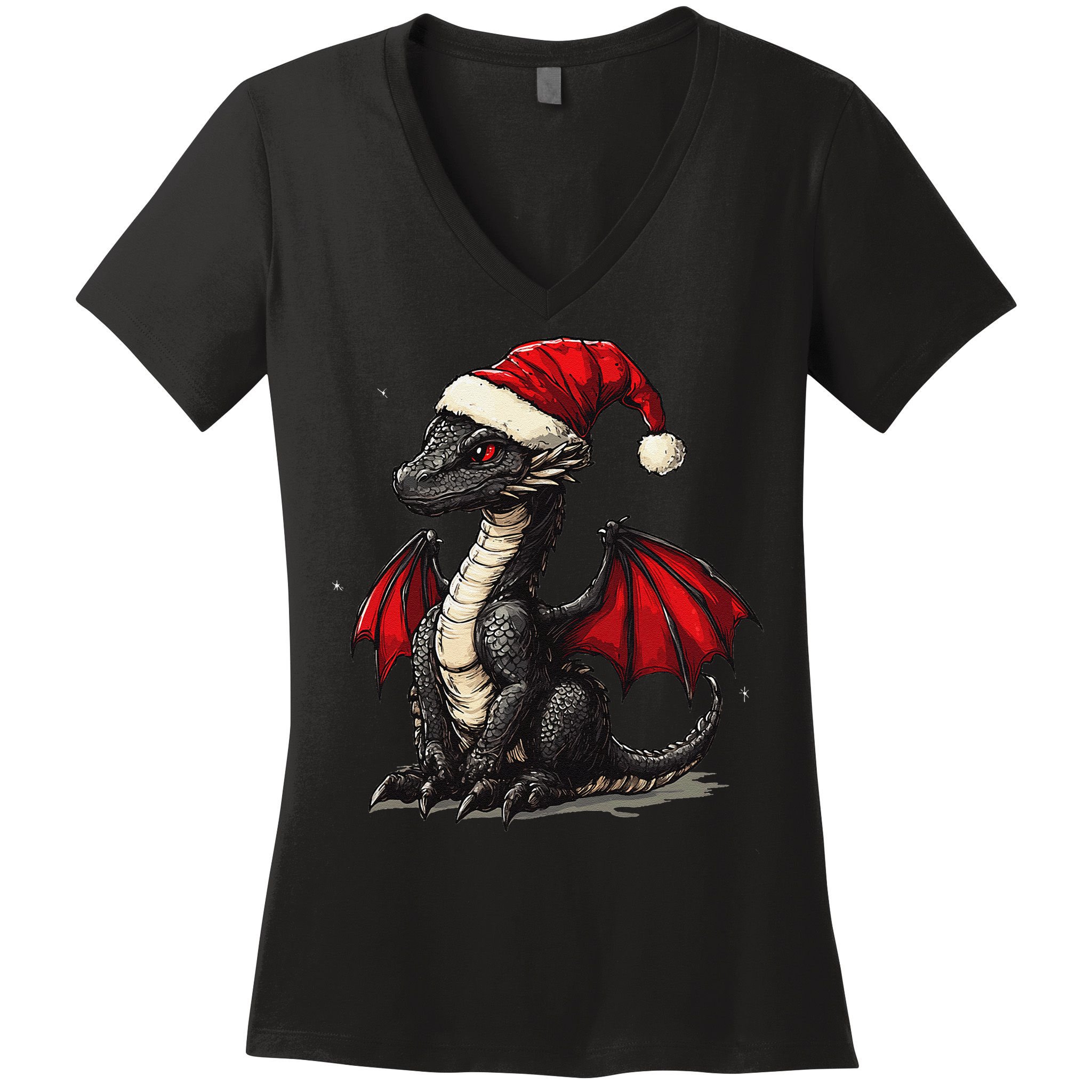 Awesome Xmas Dragon Outfit For Festive And Women's V-Neck T-Shirt