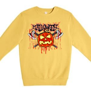 Axe Halloween Pumpkin Premium Crewneck Sweatshirt