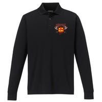 Axe Halloween Pumpkin Performance Long Sleeve Polo