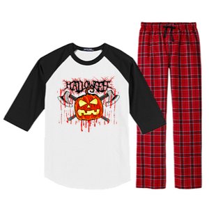 Axe Halloween Pumpkin Raglan Sleeve Pajama Set