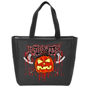 Axe Halloween Pumpkin Zip Tote Bag