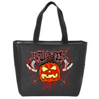 Axe Halloween Pumpkin Zip Tote Bag