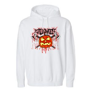 Axe Halloween Pumpkin Garment-Dyed Fleece Hoodie