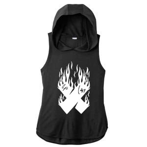 Autographed X Flames Ladies PosiCharge Tri-Blend Wicking Draft Hoodie Tank