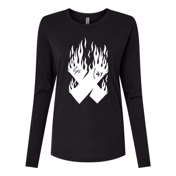 Autographed X Flames Womens Cotton Relaxed Long Sleeve T-Shirt