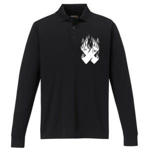 Autographed X Flames Performance Long Sleeve Polo