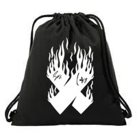 Autographed X Flames Drawstring Bag